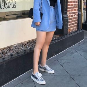 hm baby blue skirt size 8